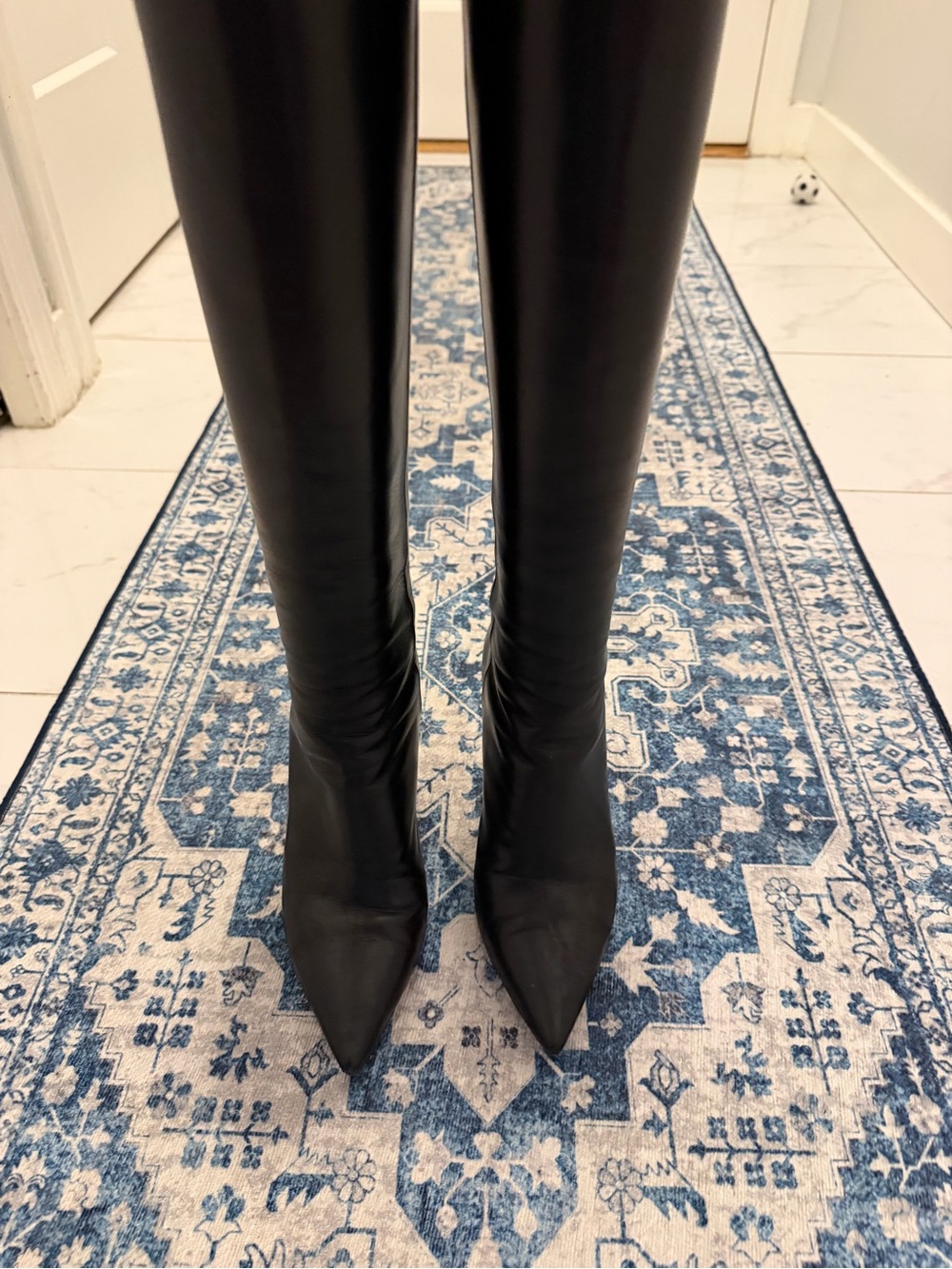 Jimmy Choo Black Over-the-Knee Pointed Toe Boots